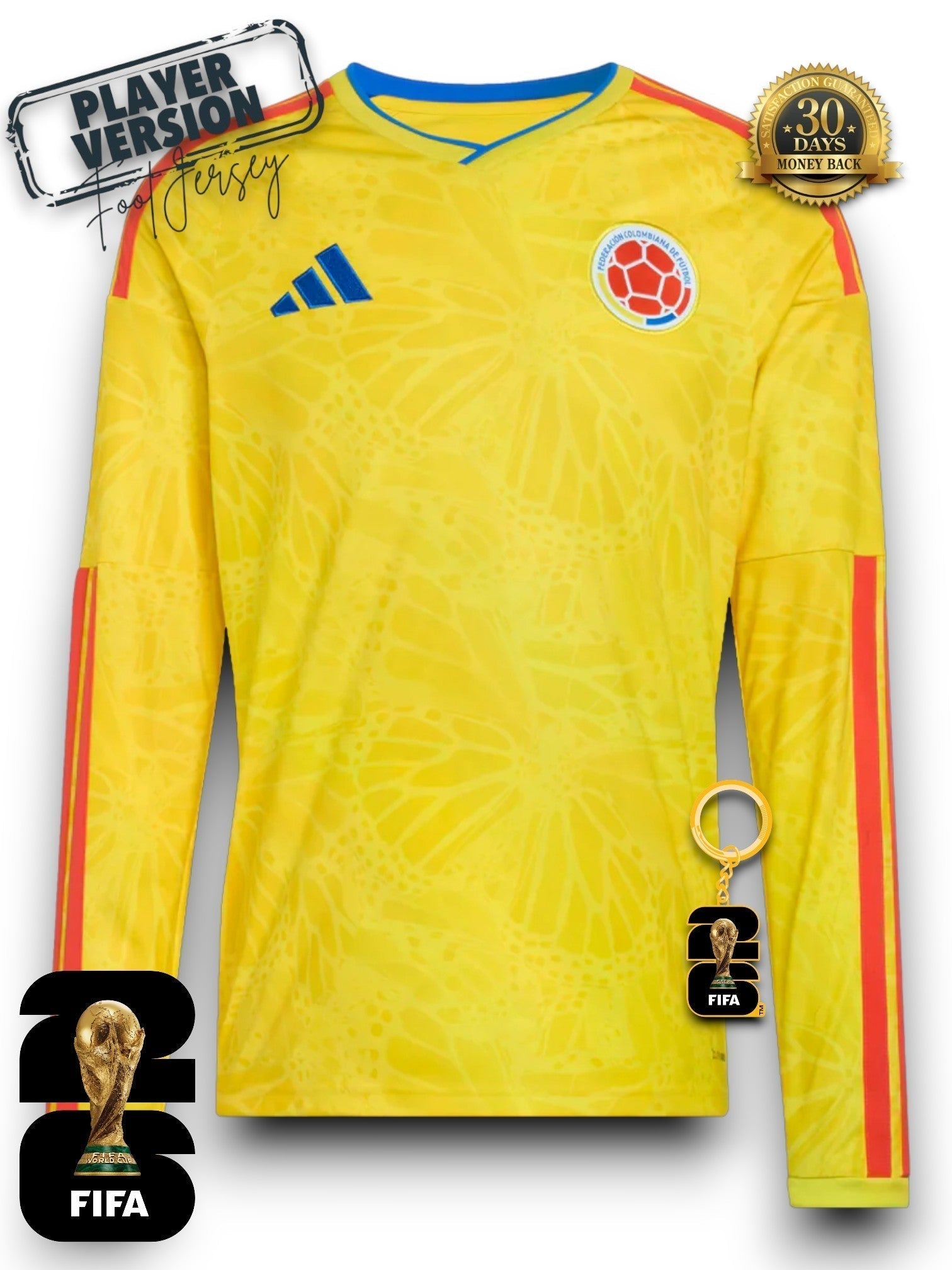 Colombia 2026 Jersey Player Version - Long Sleeve