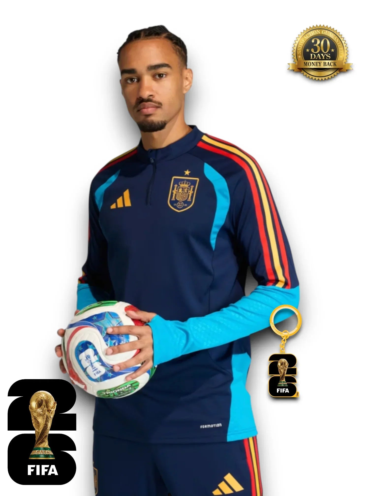 Spain 2026 Half-Zip Training Suit Set Royal Blue